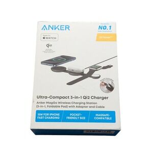 Cc1O Anker Ultra-Compact 3-in-1 MagSafe Wireless Charging Station Blk B25M8J11-1